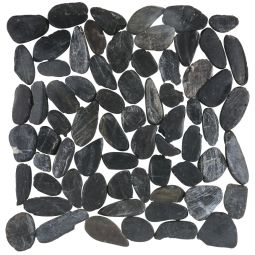 Pacific Beach Pebbles - Porcelain Black  12x12